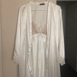 White night gown with robe.